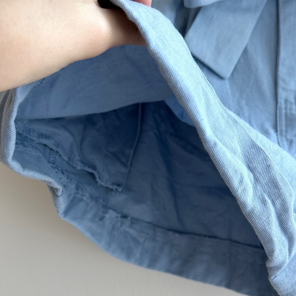 Good Luck Gem Paperbag High Waist Belted Shorts, Dusty Blue, Size Medium - Picture 6 of 16